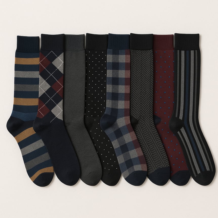a collection of mens dress socks