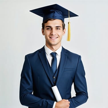 young man graduation with suit