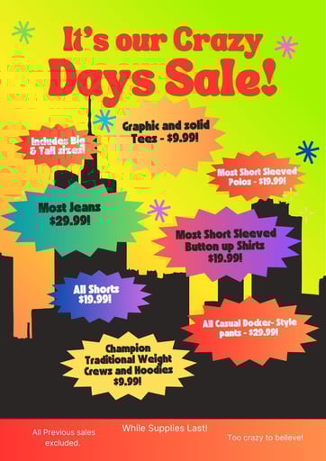 Copy of Black Yellow and Orange Poster Promotion Crazy Flash Sale