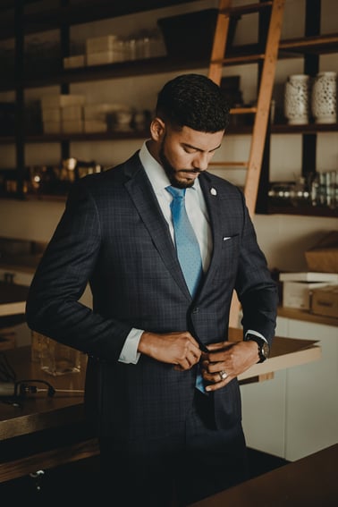 Dark suit young man