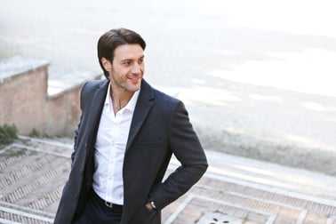 Man black sport coat