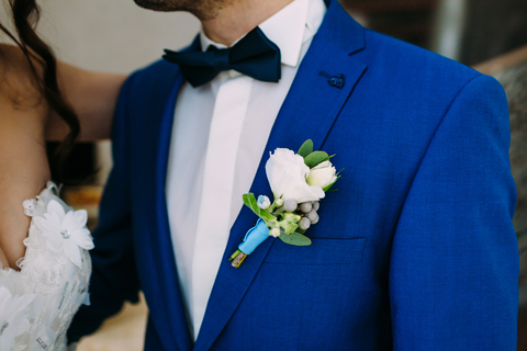 Men's blue wedding suit